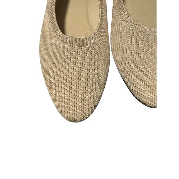 Vivaia size 7.5 tan cream sparkle almond toe flats shoes - NEW - Picture 4 of 7